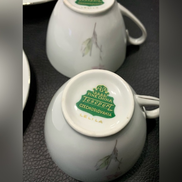 Vintage Leila by Toscport Czechoslovakia Fine China Decor Plate Sauce 8ct Set - Picture 7 of 10